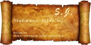 Stefanecz Jolán névjegykártya