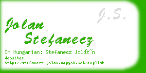 jolan stefanecz business card